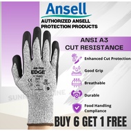 [ORIGINAL] Ansell EDGE 48-706 Cut Resistance Glove Level A3 Safety Glove Anti Cut Glove 防割手套