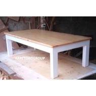 DINING TABLE, LESEHAN TABLE 100X50X35CM WHITE DUCO PAINTED POLE