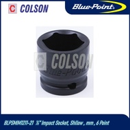 COLSON BLUE-POINT 1/2" Impact Socket, Shallow, mm, 6-Point Size 11mm - 21mm