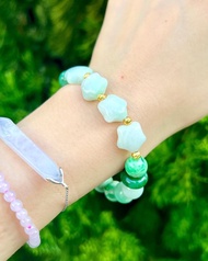 天然翡翠 緬甸翡翠 A玉 玉鐲 • 白底青星星翡翠手串