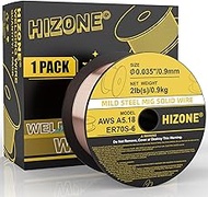 HIZONE MIG Solid Welding Wire, Premium ER70S-6 .035inch-2lb Mild Steel MIG Solid Wire, 1PC