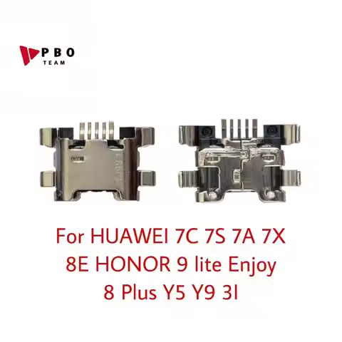 10-200Pcs USB Charger Plug Charging Dock Port Connector replacement For HUAWEI 7C 7S 7A 7X 8E HONOR 