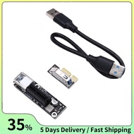 PCI-E 1X to 1X Riser Extender USB 3.0 Cable Working for  Motherboard PCI-E 3.0 X1 Slot for BTC Miner