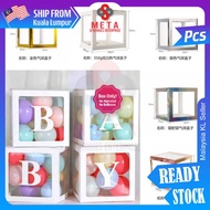 [1pcs] 30*30cm A-Z Decoration Birthday Party Alphabet Transparent Balloon Box Boy Girl Baby Balloon
