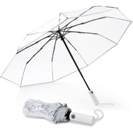 G4Free 42 Inch Clear Travel Umbrella Windproof, Automatic Open and Close Transparent Foldable Compac