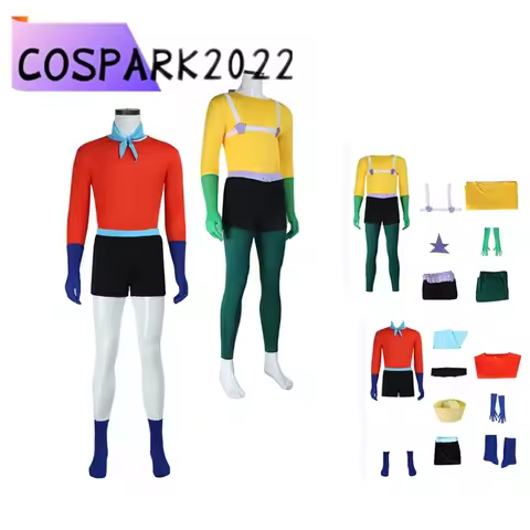 Adult Mermaid Man Cosplay Costume Barnacle Boy Fantasia Cartoon Top Shorts Gloves Sailor Uniform Hal