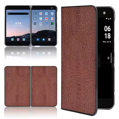 Phone Case for Microsoft Surface Duo PU Leather and PC Cover for 5.6 inch Surface Duo Cases Shockpro