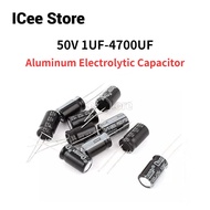 50Pcs Aluminum Electrolytic Capacitor 50V 1uF-4700uF 1uF 10uF 22uF 47uF 100UF 220UF 330UF 470UF 680U