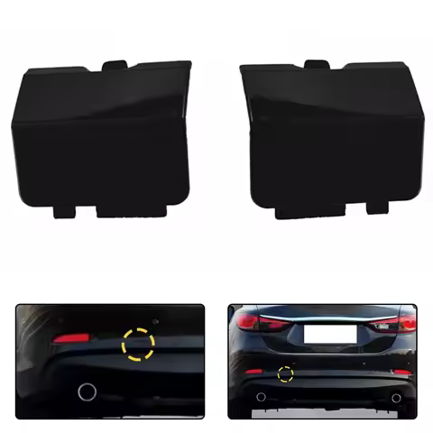 Plastic Rear Bumper Tow Hook Cover Cap Pair For Mazda 6 2013 2014 2015 2016 2017 2018 Compatible Wit