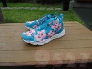 9527 REEBOK FURYLITE FG BD1097 藍色 藍粉紅 水藍 花花 花朵 扶桑花 女鞋