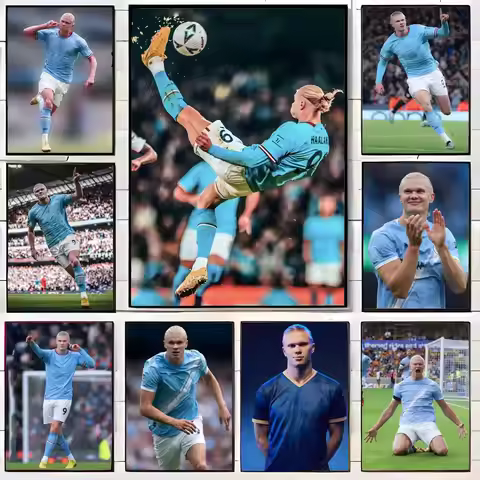Football Star Erling Haaland Poster Wall Art Print Decorative Mural Home Decor Gift Unframed