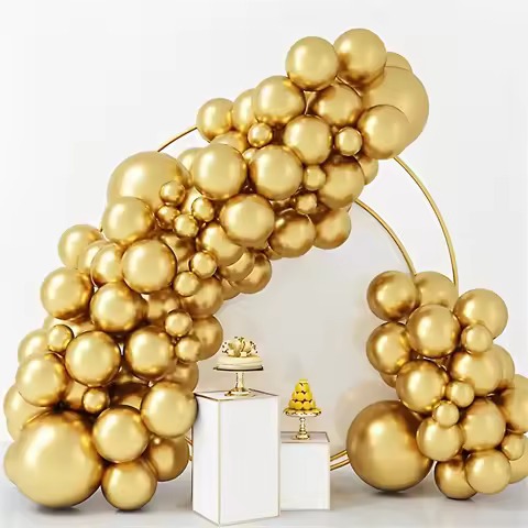 95pcs Metallic Gold Balloons Chrome Gold Balloon Different Sizes 18 12 10 5 Inch Gold Latex Balloons