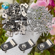 [ritonlywond] 100Pcs Aluminum Fence Clamps Metal Livesto Fence Clips Garden Farm Fence Attachment Cl