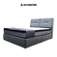Velvet Bed Frame (Stain Resistant) - Single, Super Single, Queen &amp; King - Many Colours - Storage Bed - Evanth