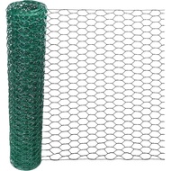 Chicken Wire Mesh - 0.6 Inch Hexagonal Green PVC Coated - 15.7 x 79 Inches