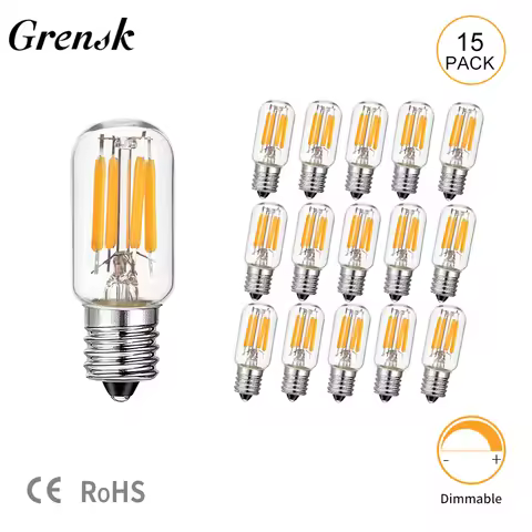 T20 E14 Led Bulb 2W Dimmable Edison Lamps E12 Retro Tube Mini Night Lights 2200K Chandelier Tubular 