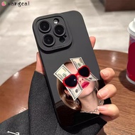 For Vivo V11i V7+ V7 V5 Plus V5 Lite V5s X30 X27 Pro X23 X21 UD X9 X9s Phone Case Funny Sunglasses Glasses Girl Girls Get Rich Creative Matte Soft Silicone Casing Cases Cover
