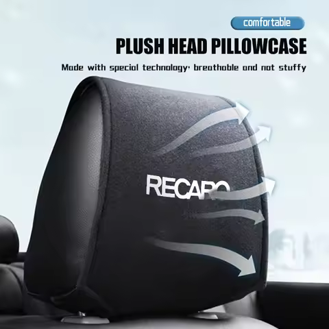 Car Logo Headrest Cover Auto Head Pillow Pillowcase Accessories For Recaro