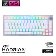 คีย์บอร์ดเกมมิ่ง Nubwo X34 Mechanical Gaming Keyboard Redsw Full RGB CIY เปลี่ยนสวิตช์ได้ สามารถใช้งานได้ทั้ง Wireless/Bluetooth สินค้าประกัน 2 ปี (แบตเตอร์รี่ 6 เดือน)