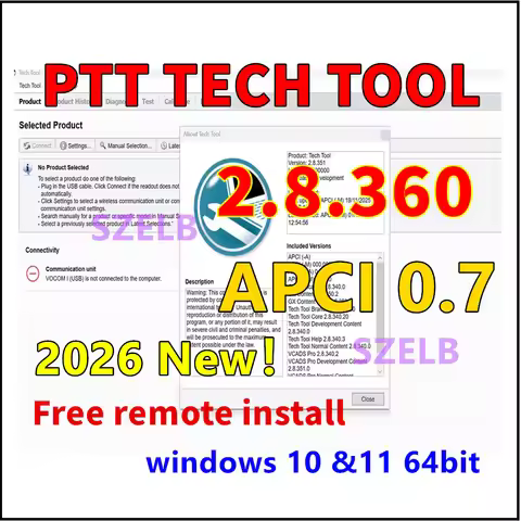 2026 PTT Premium Tech Tool 2.8.360 + APCI 0.7 for Vo-com Advanced Development + Product History + De