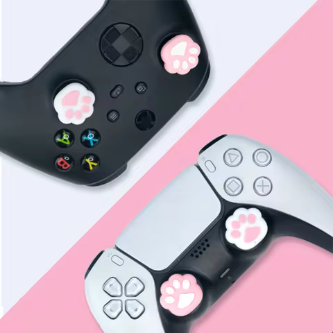 4x Soft Silicone Cute Cat Thumb Stick Grips Cap For P PS5 PS4 Switch 2 for Xbox Series S X Joystick 