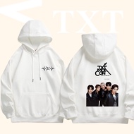 M-3XL Txt Printed Cotton Hoodie Fans Support Sweatshirt Unisex Long Sleeve Casual Hooded Pullover Ho
