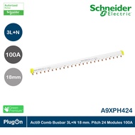 Schneider Electric Acti9 Comb Busbar 3L+N 18 mm Pitch 24 Modules 100 A | A9XPH424 PlugOn