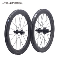 SILVEROCK Carbon External Wheels 16inch 1 3/8" 349 Rim Caliper Brake 5s 6s 7s 5-7 Speed for PLINE TLINE CLINE Trifold Bikes Brom Pton Folding Bike Bicycle Wheelset