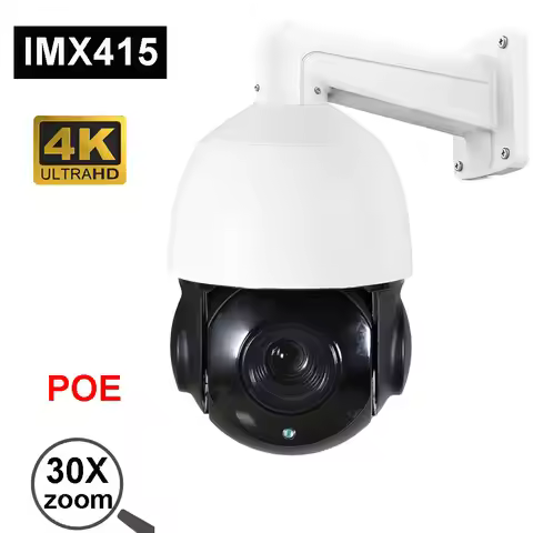 Hikvision-Compatible Outdoor IMX415 8MP Human Auto Tracking PTZ Camera IP POE 30X Speed Dome 80m IR 