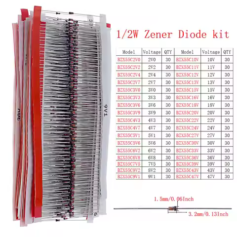 DIP SMD Zener Diode Fast Switching Schottky Diode Assorted Kit 1N4148 1N4007 1N5819 FR107 FR207 1N58
