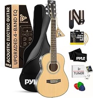 Acoustic Electric Guitar ¼ Scale 30” Steel String Spruce Wood w/Gig Bag, 4-Band EQ Control, Clip On 