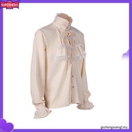Men Shirt Vampire Victorian Renaissance Gothic Ruffled Medieval Blouse Tops