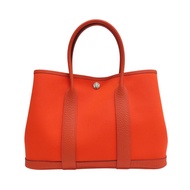 橘色 帆布 Negonda 牛皮 Garden Party 30 Ginger 手提包 Y刻【HERMES 愛馬仕】