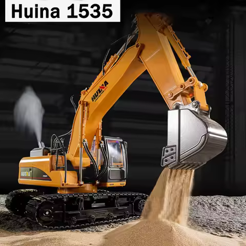 Huina 1535 Remote-controlled 2.4g 1:14 15ch Alloy Excavator Engineering Vehicle Electric Excavator M