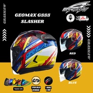 GRACSHAW GEOMAX G555 SLASHER HELMET DOUBLE VISOR (GRACSHAW HELMET GEOMAX G555 SLASHER OPEN FACE)