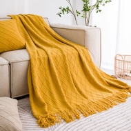 Faux Cashmere Sofa Cover Blanket Leisure Nap Nordic Knit Plaid Throw Tassels Bedspread Pink Blanket Luxury Blanket Throw Blanket