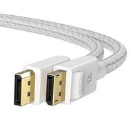 TeleAdapt DisplayPort 1.4 Cotton-Braided Cable, 8K@60Hz, 5K@60Hz 4K@120Hz and HDR Support. Suitable