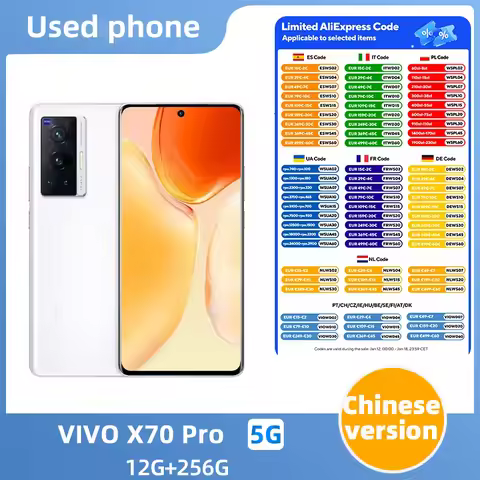 VIVO X70 Pro 5g ROM 256GB Android CPU Exynos 1080 6.56in 2376x1080px 4450mAh Camera used phone