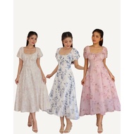 Florance Dress | Claike Label | Dress Wanita | Vintage Dress | Midi Dress | floral dress | retro | k