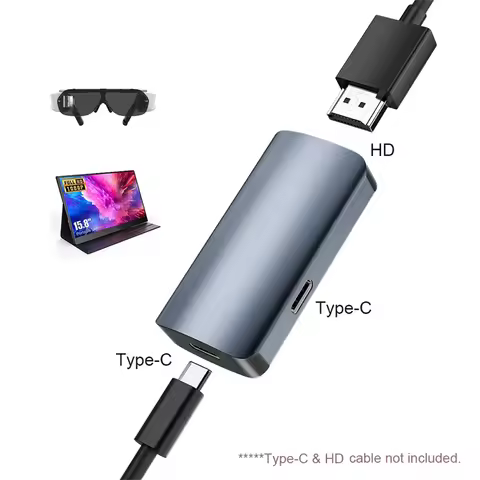 B47C HDMI-Compatible to Type C Converter 4K60HZ Compatible with for RayNeo,XREAL Air,Rokid Air,Switc