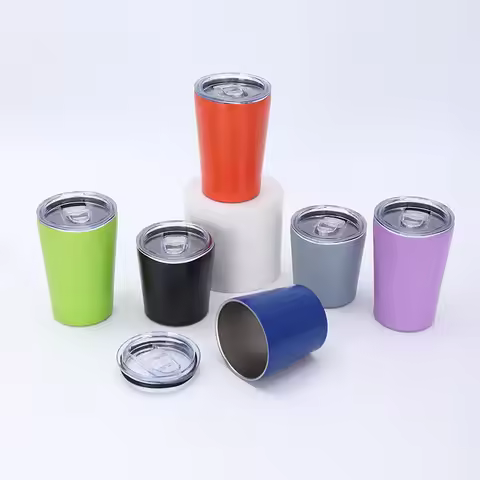 8oz/12oz milk cup outdoor portable mini pocket cup 304 stainless steel double-layer vacuum insulated