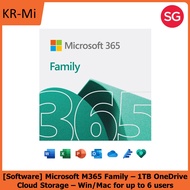 Microsoft M365 Family – 1TB OneDrive Cloud Storage – Win/Mac for up to 6 users – 1 year subscription