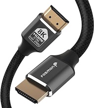 Fosmon HDMI 2.1 Cable 8K@60Hz 15ft, Premium Certified in-Wall CL3 Rated, 48Gbps Ultra High Speed, 4K@120Hz, Dynamic HDR, HDCP 2.3, 3D, eARC, 30AWG Cotton Braided Compatible with UHD TV Monitor &amp; More