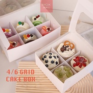 4/6 Grid Box Cavity Cupcake Muffin Box Egg Tart Packaging Plain Cup Cake Flexi Cavity Food Storage B