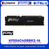 Kingston Fury Beast KF556C40BBK2-16 DDR5 RAM 16GB 2x8GB DDR5 5600MHz CL40 Desktop Memory Kit itw