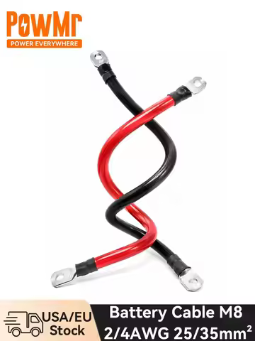 M8 Battery Cable 2 AWG Gauge 4 AWG Gauge batteries Connection cable with 5/16" Lugs