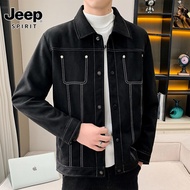 แจ็คเก็ต JEEP SPIRIT 2023ฤดูใบไม้ร่วงและฤดูหนาวปกเสื้อคลุมแบบสบายๆผู้ชายฤดูใบไม้ผลิและฤดูใบไม้ร่วง