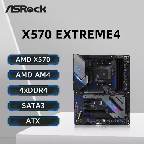 ASRock X570 EXTREME4 Motherboard Support 5600G 5700X3D 5800X3D CPU DDR4 4800MHz M.2 NVME HDMI AMD X5