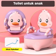 Inaso Hard Model Duck Lucu High Quality Pispot Anak Karakter Baby Potty Toilet Training Anak WC Jongkok Closet Baby Toilet Latihan Anak Portable Safe Toilet HSB783