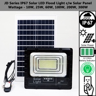 3H Lampu LED Flood Light JD Series Solar Outdoor Weatherproof [10W-500W] Kalis Cuaca c/w Solar Panel